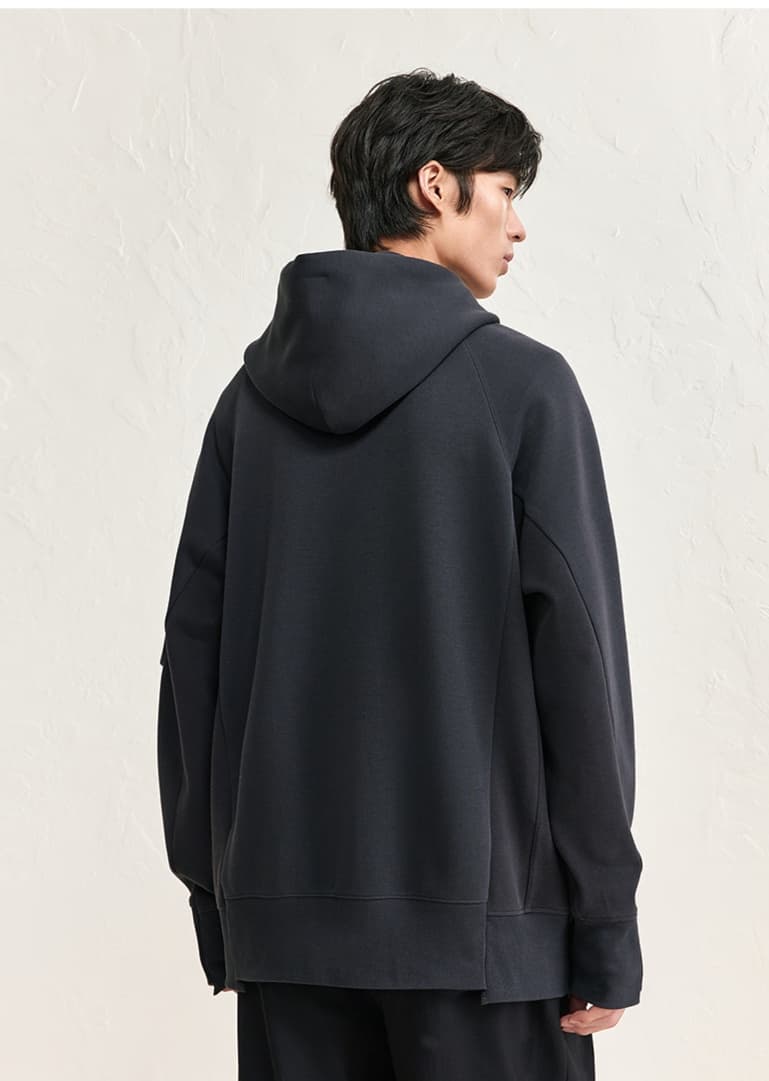 シンプル素材感ジップパーカー