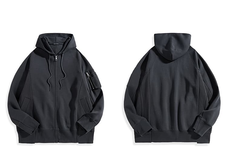 シンプル素材感ジップパーカー