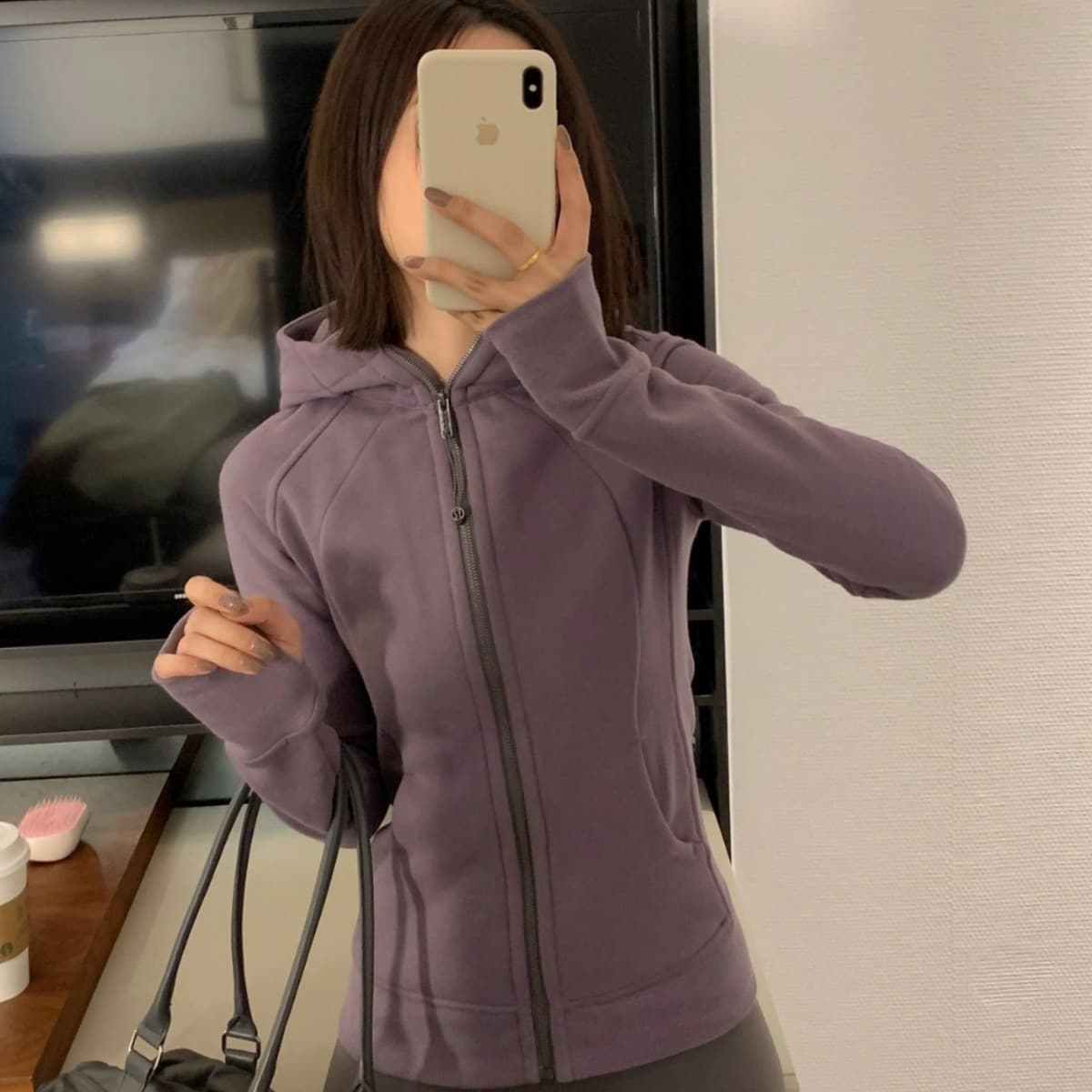 シンプル美シルエットジップパーカー