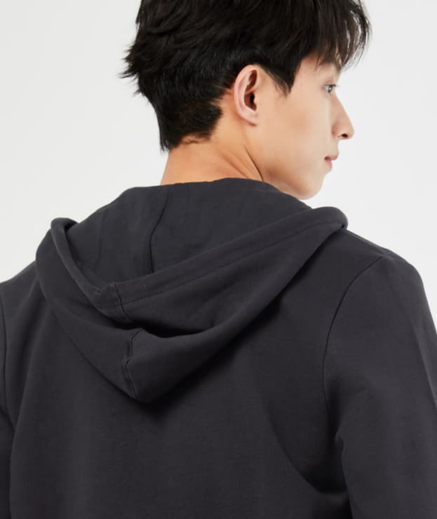 異素材切替デザインジップパーカー